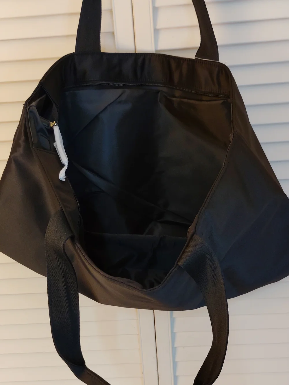 Victoria's Secret Black Tote with Gold Wing Stud Design